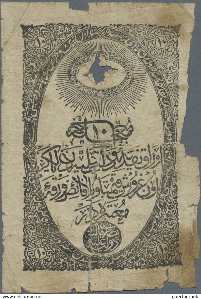 Turkey / Türkei: 10 Kurush ND(1856), Signature Muhur, P.25 (catalog Donmez N° 58), Well Worn Conditi - Turquie