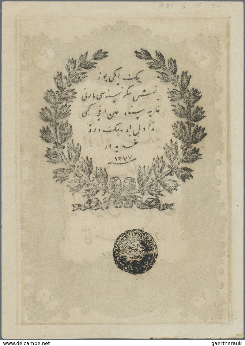 Turkey / Türkei: 20 Kurush AH1277 (1861), P.36, Almost Perfect Condition With A Few Minor Spots: AUN - Turkey
