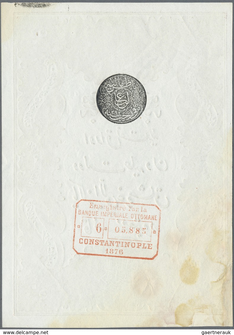 Turkey / Türkei: 50 Kurus AH1293 (1876) With Toughra Of Murad V On Front & Seal Of Galip On Back, P. - Turkey