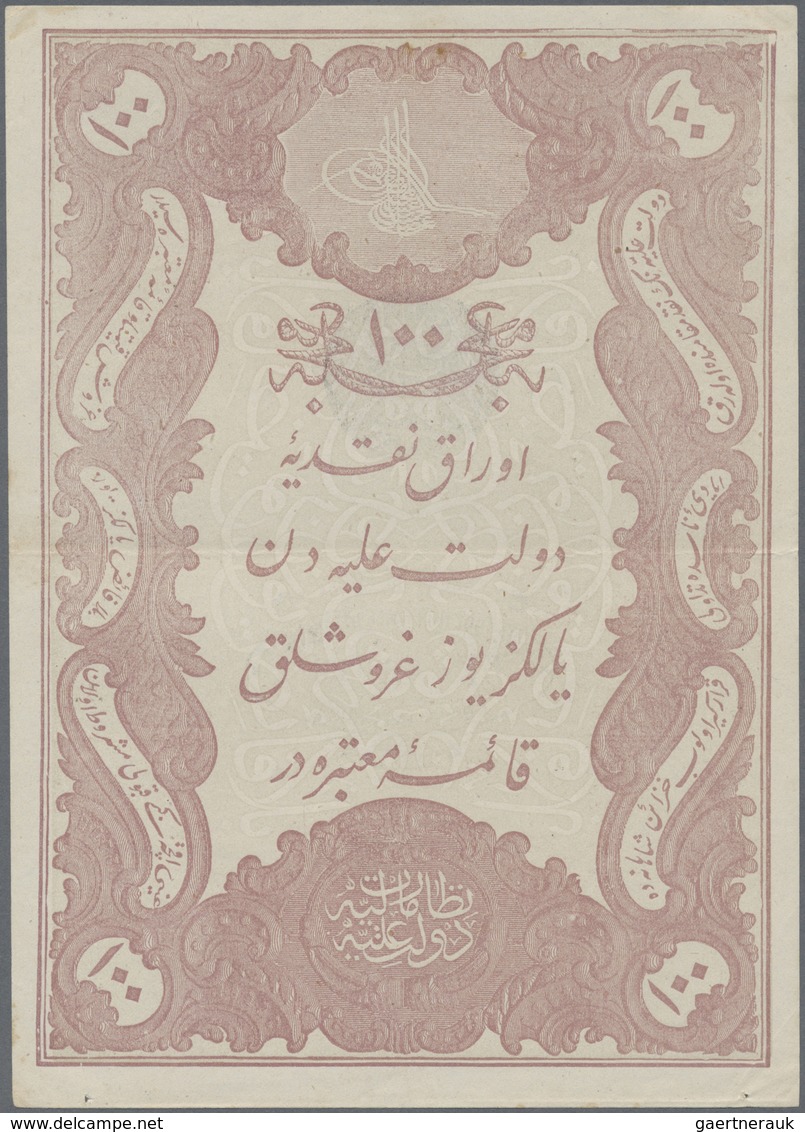 Turkey / Türkei: Banque Impériale Ottomane 100 Kurus AH 1293-1295 (1876-1878) With Toughra Of Abdul - Turchia