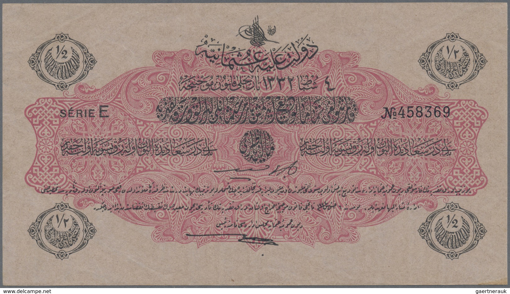 Turkey / Türkei: Pair With 1 Livre Tuque L.1332 (1914) Issued Note With Serial Number P.68a (F+) And - Turquie