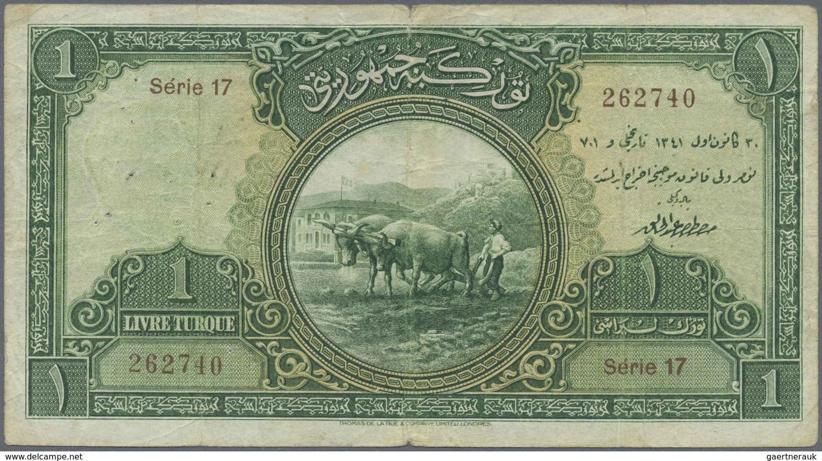 Turkey / Türkei: Pair Of 1 Livre L. AH1341 (1926), Series 16 And 17, P.119, Both In Almost Well Worn - Turquie