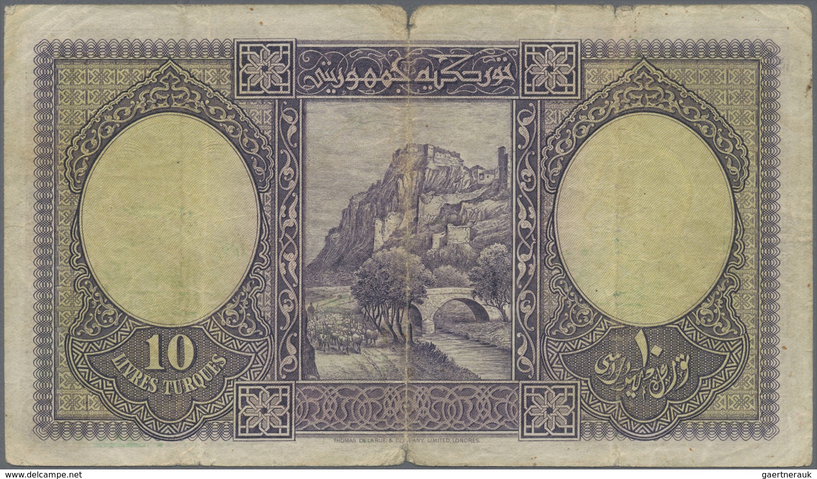 Turkey / Türkei: 10 Livres L. AH1341 (1926), Series 7, P.121, Rare Note, Still Nice Original Shape W - Turchia