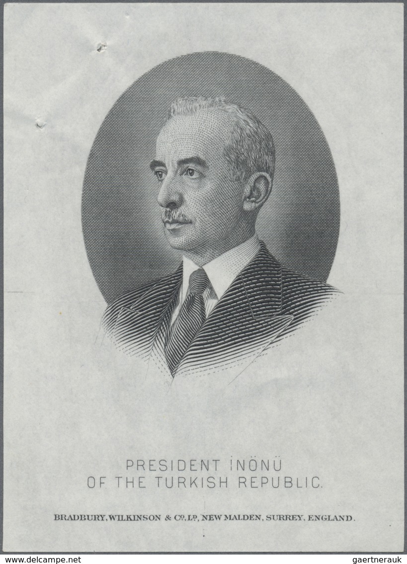 Turkey / Türkei: Bradbury & Wilkinson Vignette With The Portrait Of President Inönü As Later Printed - Turkey