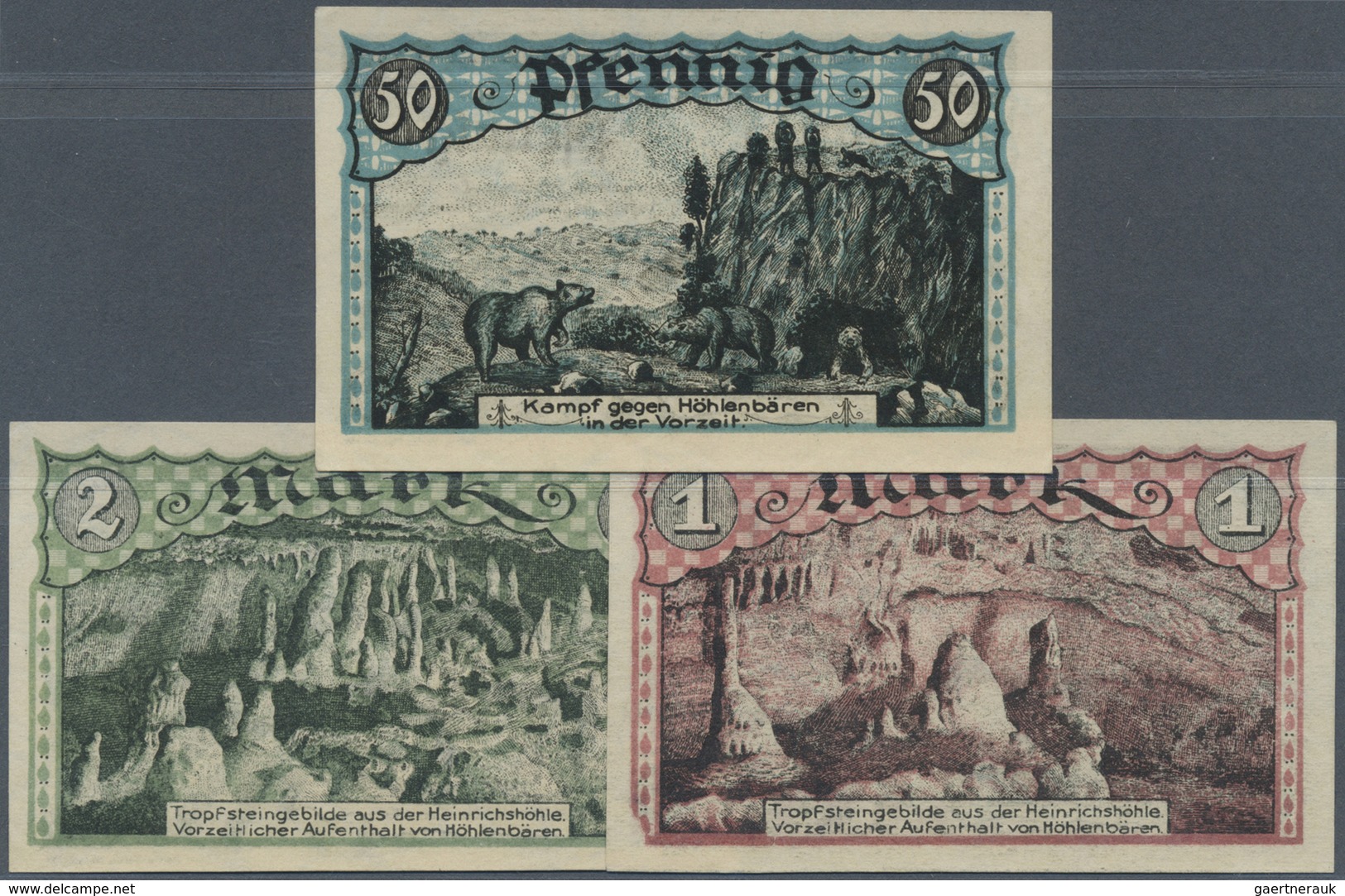 Deutschland - Notgeld - Westfalen: Sundwig, H. Meise, "Heinrichshöhle", 50 Pf., 1, 2 Mark, O. D., Er - Altri & Non Classificati