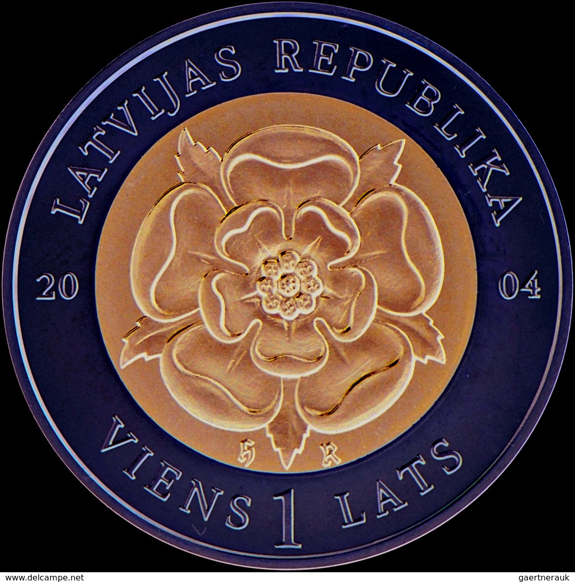 Lettland: Lot 2 Stück; 1 Lats 2004, Niob/Silber,Zeitmünze 1, Mit Zertifikat, KM#62, Auflagenhöhe: 50 - Lettonie