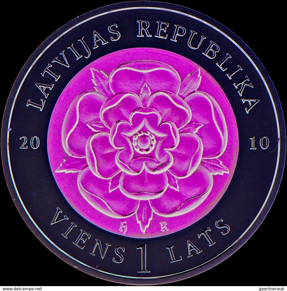 Lettland: Lot 2 Stück; 1 Lats 2004, Niob/Silber,Zeitmünze 1, Mit Zertifikat, KM#62, Auflagenhöhe: 50 - Lettonie