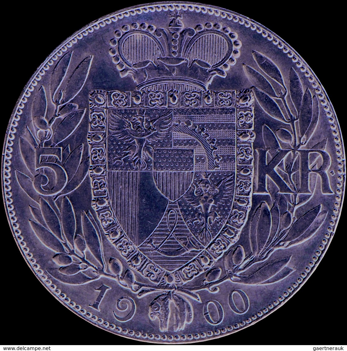 Liechtenstein: Johann II. 1858-1929: 5 Kronen 1900, Dav. 216, HMZ 2-1376b, Auflage 5.000 Expl.,vorzü - Liechtenstein