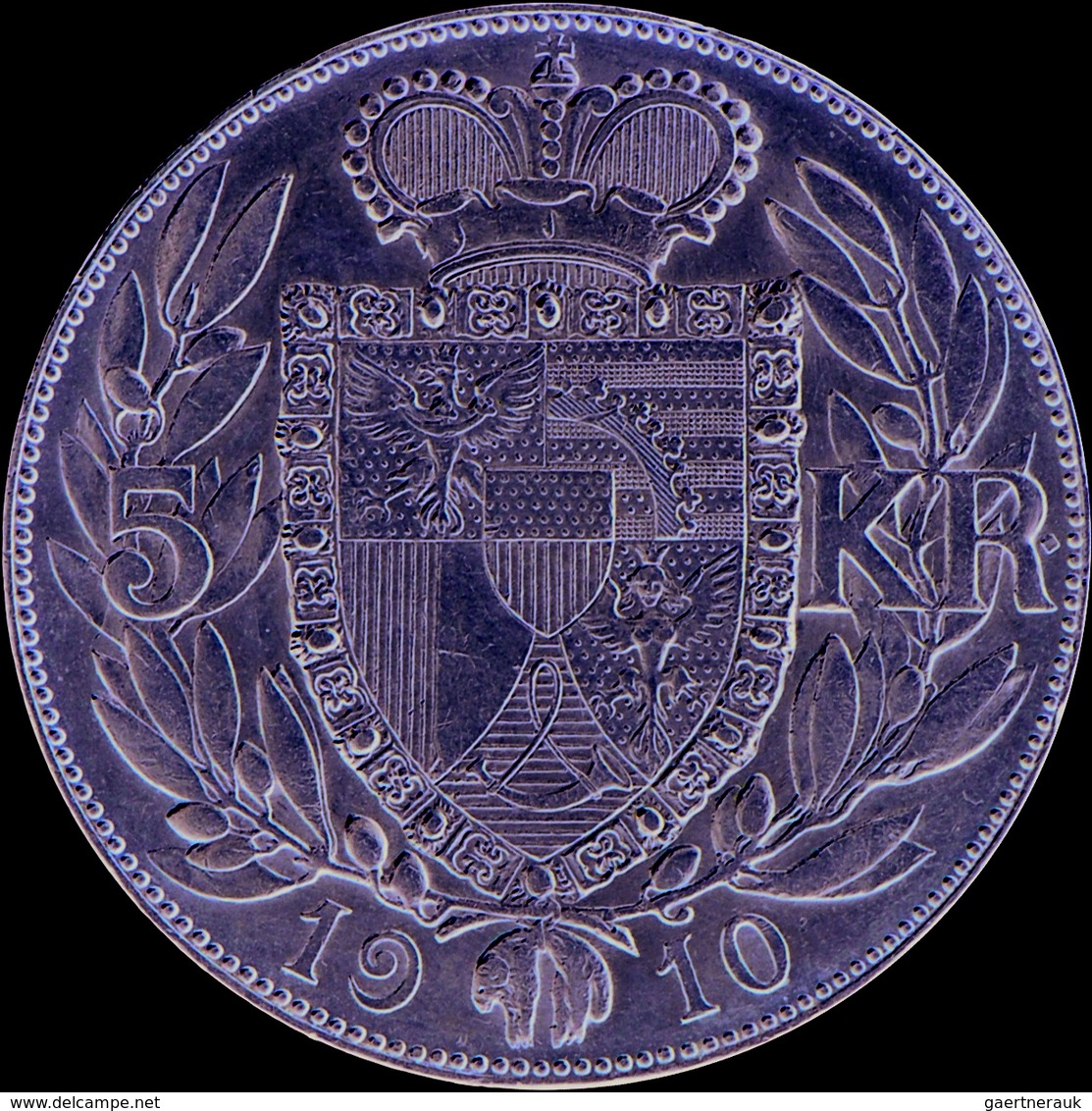 Liechtenstein: Johann II. 1858-1929: 5 Kronen 1910, Dav. 216, HMZ 2-1376d, Auflage 10.000 Expl., Fei - Liechtenstein