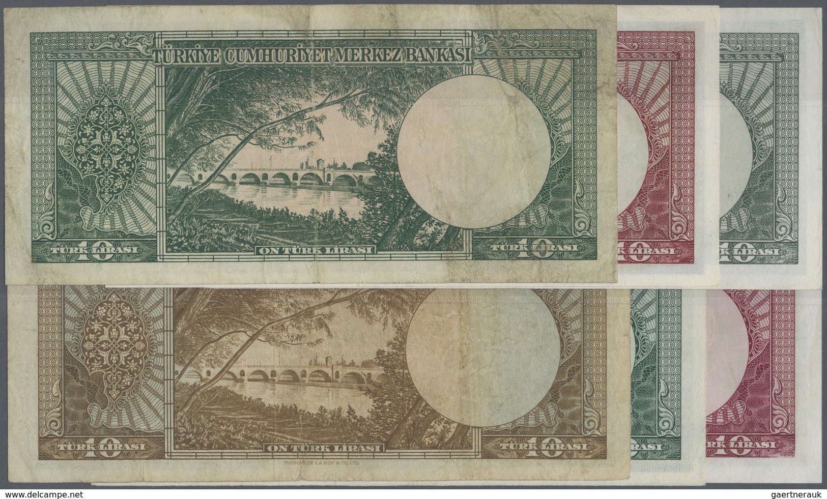 Turkey / Türkei: Set With 6 Banknotes 10 Lirasi L. 1930 (1951-1961) "Atatürk" - 5th Issue P.156 (VF, - Turquie