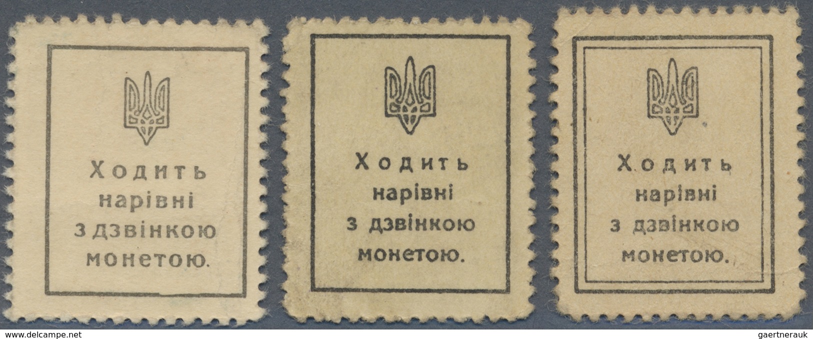 Ukraina / Ukraine: Set Of 3 Stamp Money Issues 20, 40, 50 Shagiv ND(1918) P. 8, 10a, 11 In Condition - Ukraine