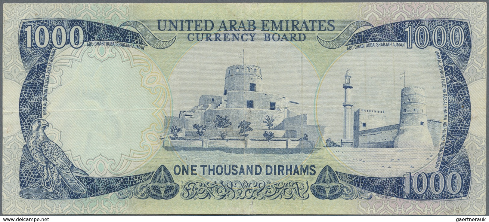 United Arab Emirates / Vereinigte Arabische Emirate: Rare Note 1000 Dirhams ND(1976) P. 6, Light Fol - Emirats Arabes Unis