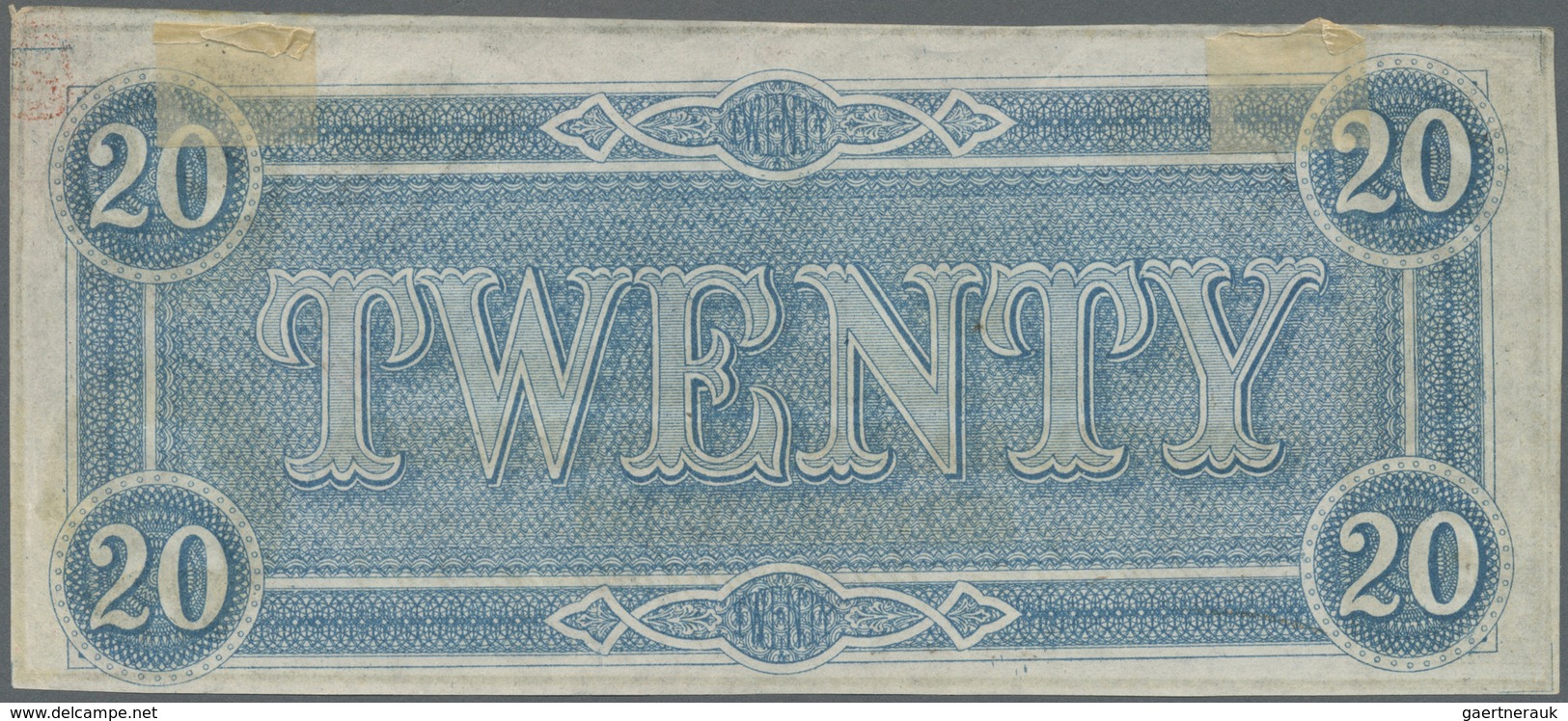 United States Of America - Confederate States: 20 Dollars February 17th 1864, P.69, Vertically Folde - Devise De La Confédération (1861-1864)