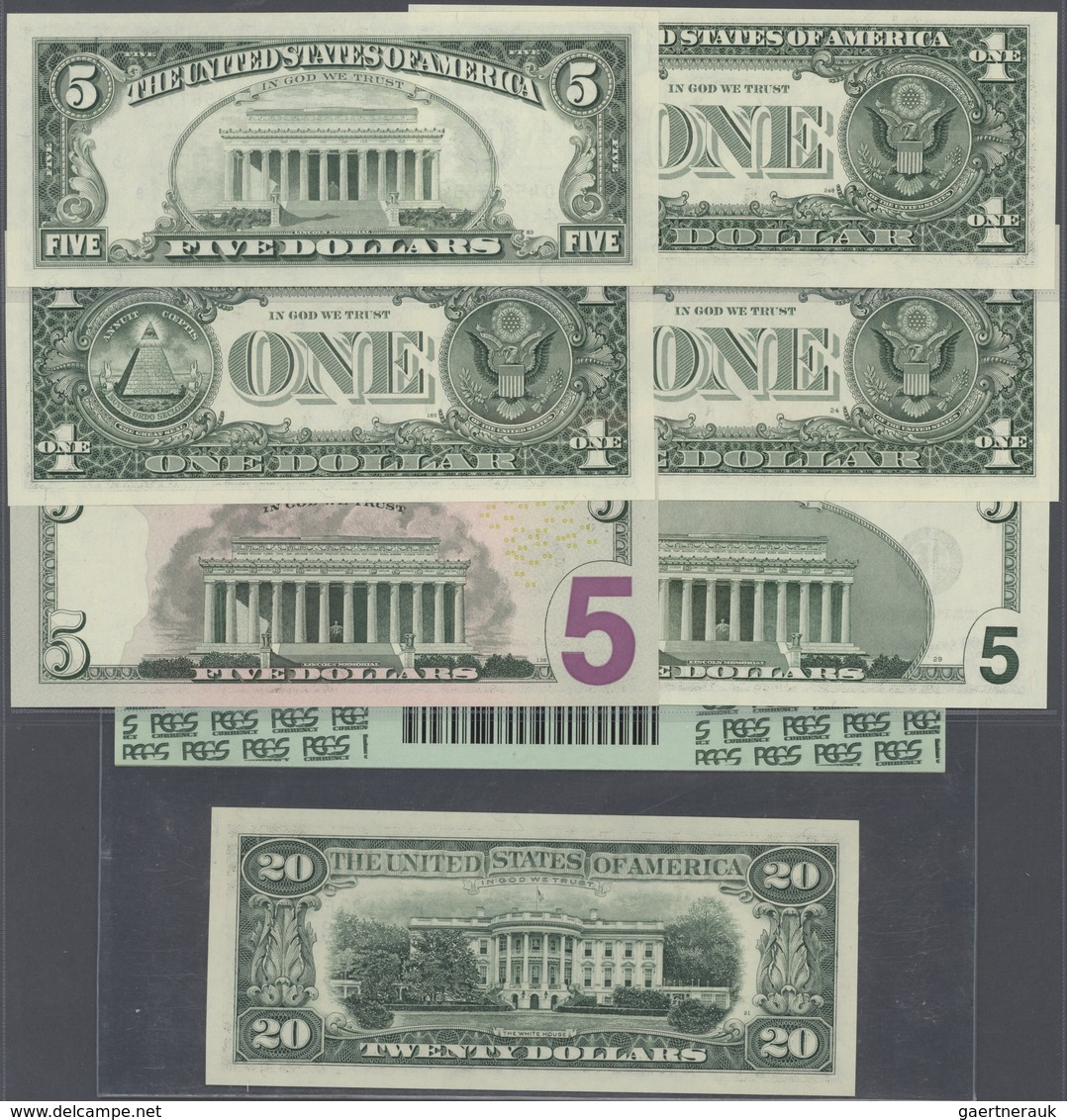 United States Of America: Set With 14 Banknotes All With Radar Serial Numbers Containing 1 Dollar 19 - Other & Unclassified