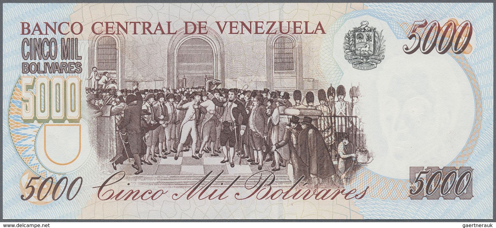 Venezuela: 5000 Bolivares 1998 P. 78s, With Watermark, Zero Serial Numbers, Without Specimen Overpri - Venezuela