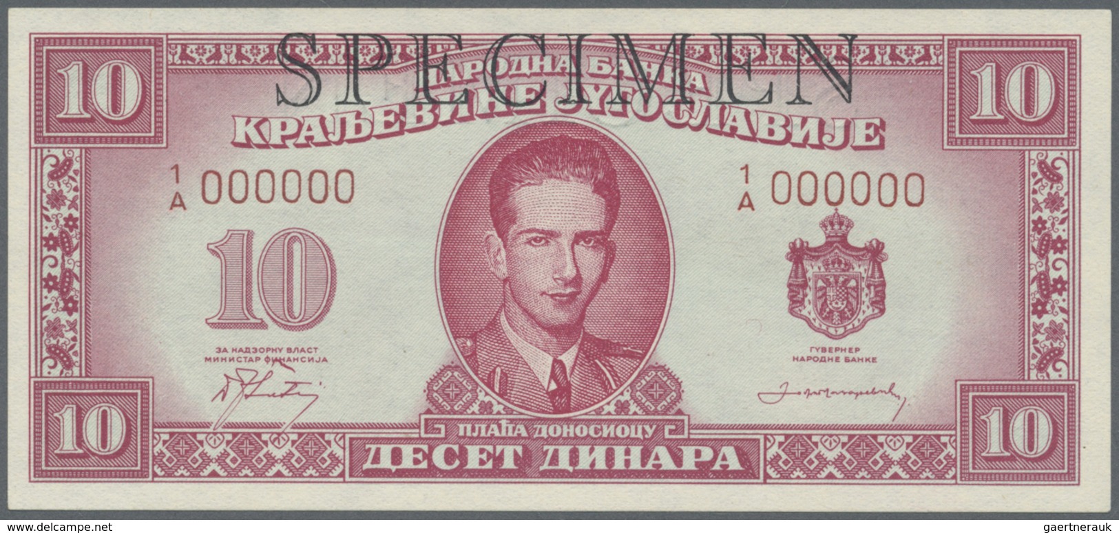 Yugoslavia / Jugoslavien: Not issued Banknote 5 Dinara series 1943 Specimen, P.35As, in perfect UNC