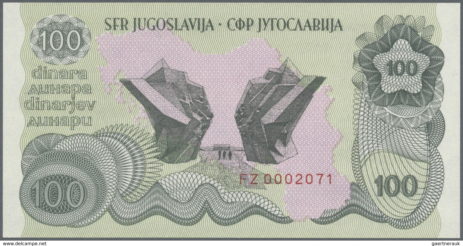 Yugoslavia / Jugoslavien: 100 Dinara ND(1990), P.101A In Perfect UNC Condition - Yugoslavia