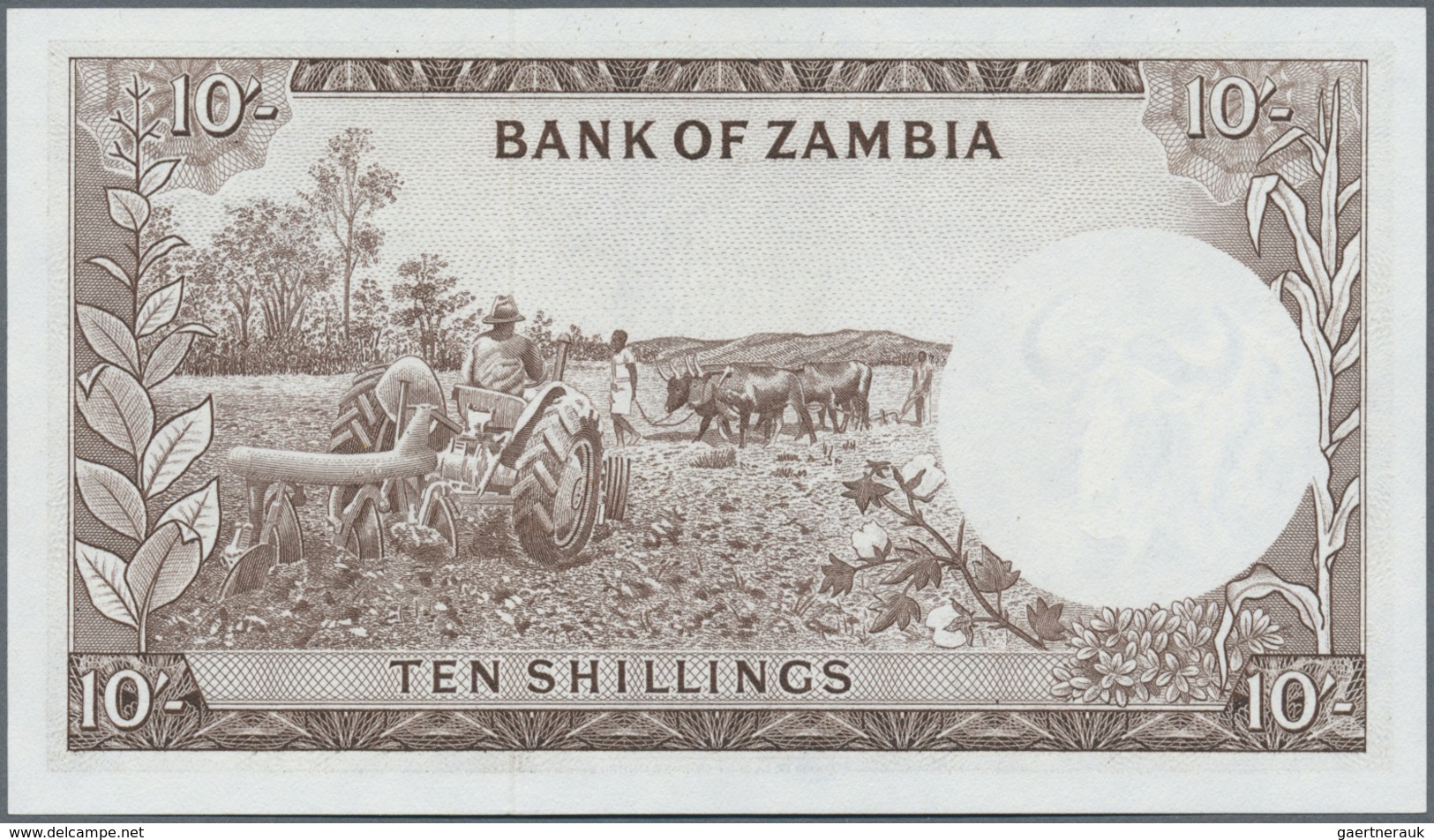 Zambia / Sambia: 10 Shillings ND(1964), P.1 In Perfect UNC Condition - Zambie