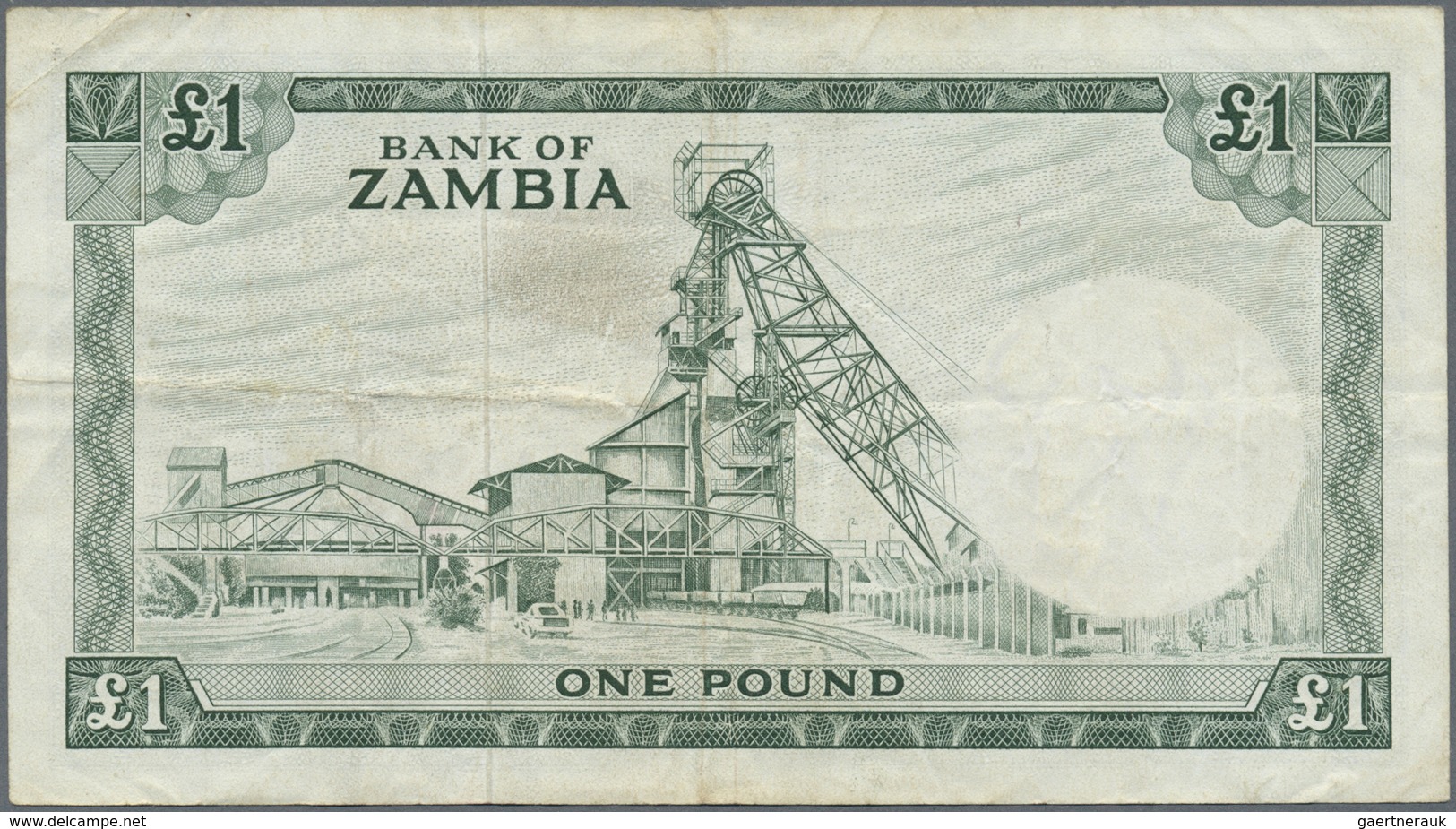 Zambia / Sambia: 1 Pound ND(1964), P.2, Nice Used Condition With Several Folds, Lightly Toned Paper - Zambie