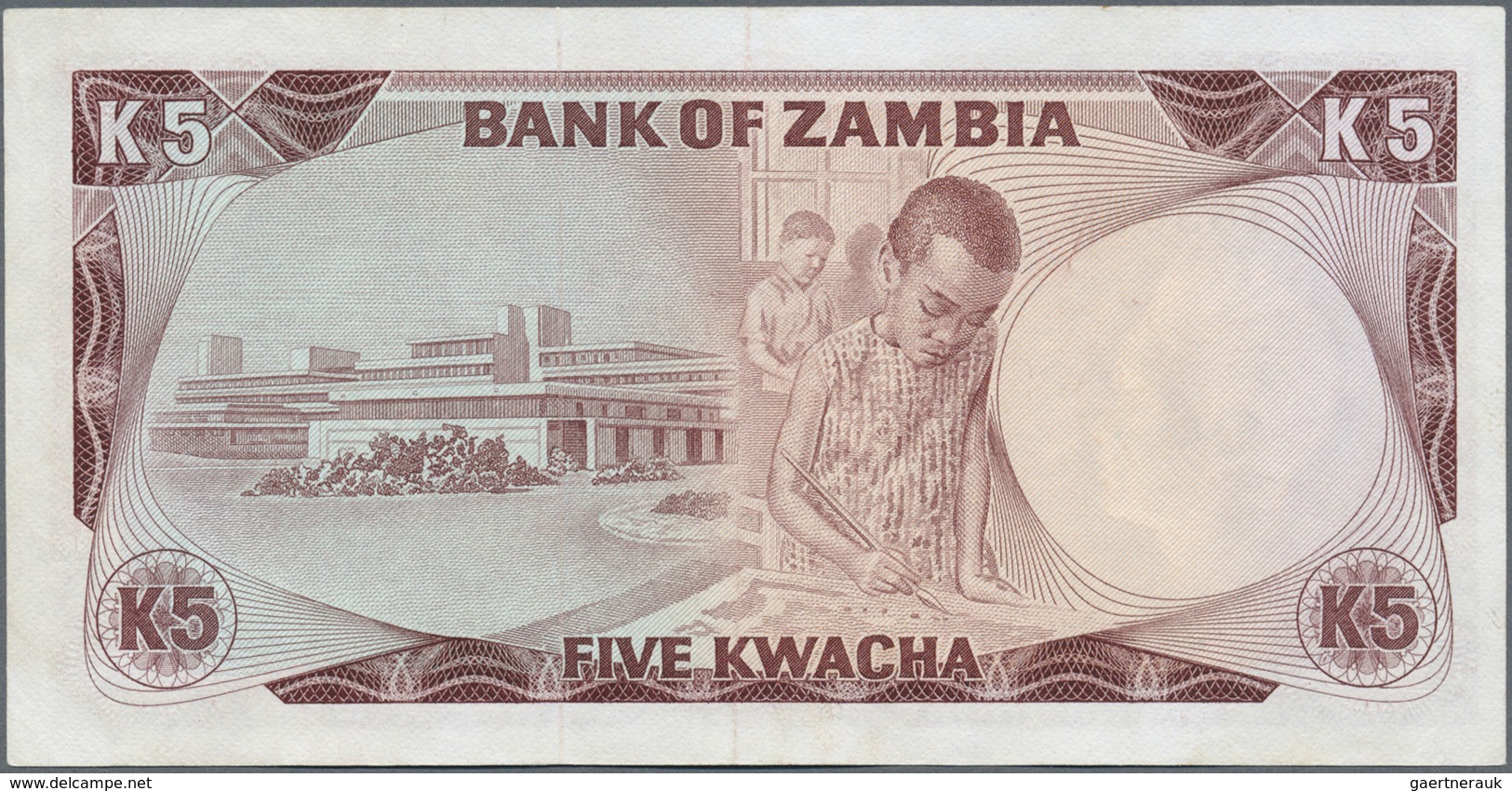 Zambia / Sambia: 5 Kwacha ND(1973), P.15, Soft Vertical Bend At Center And Some Other Minor Creases - Zambia