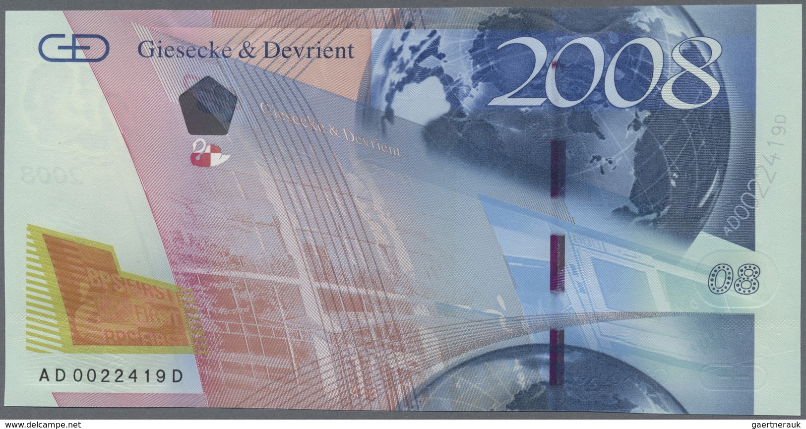 Testbanknoten: Germany: HYBRID Test Note By Giesecke & Devrient Portrait "King Ludwig" Issued In 200 - Specimen