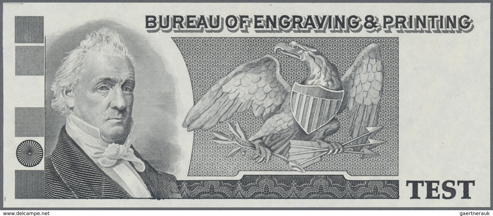 Testbanknoten: USA: Bureau Of Engraving And Printing Test Note From 1993, Uniface Intaglio Print On - Fictifs & Spécimens