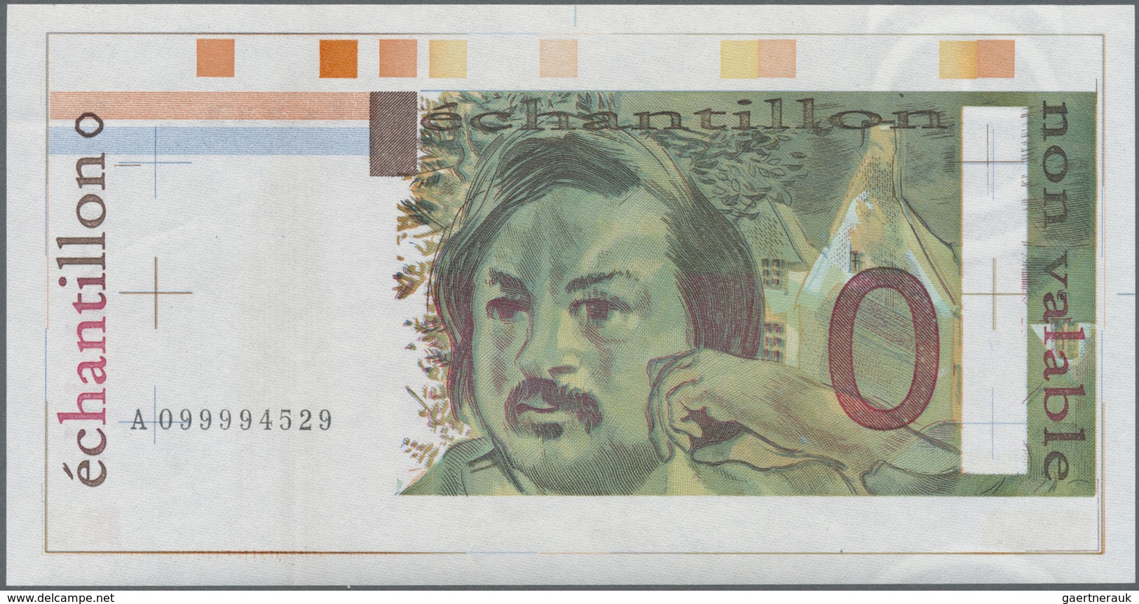 Testbanknoten: France: Rare Echantillon Designed By The BDF And Printed On Banknote Paper With Water - Fictifs & Spécimens