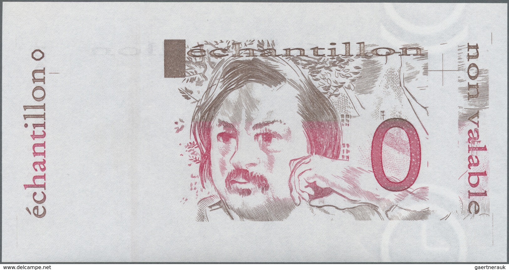 Testbanknoten: France: Rare Proof Print Of An Echantillon Designed By The BDF And Printed On Banknot - Specimen