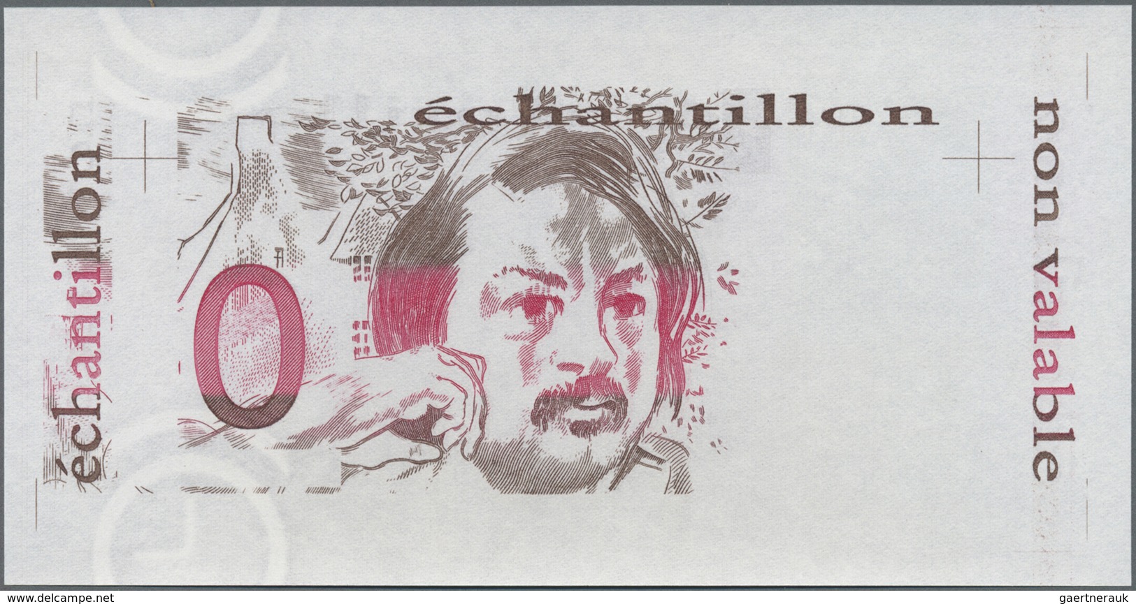 Testbanknoten: France: Rare Proof Print Of An Echantillon Designed By The BDF And Printed On Banknot - Specimen