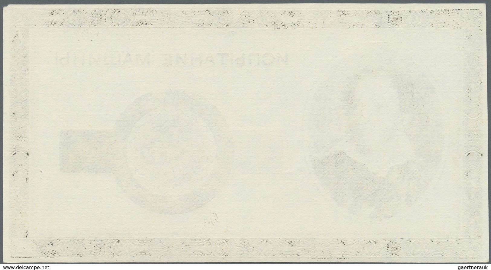 Testbanknoten: Intaglio Printed Test Note Uniface On Banknote Paper, Printed By ABNC On A Giori Pres - Fictifs & Spécimens