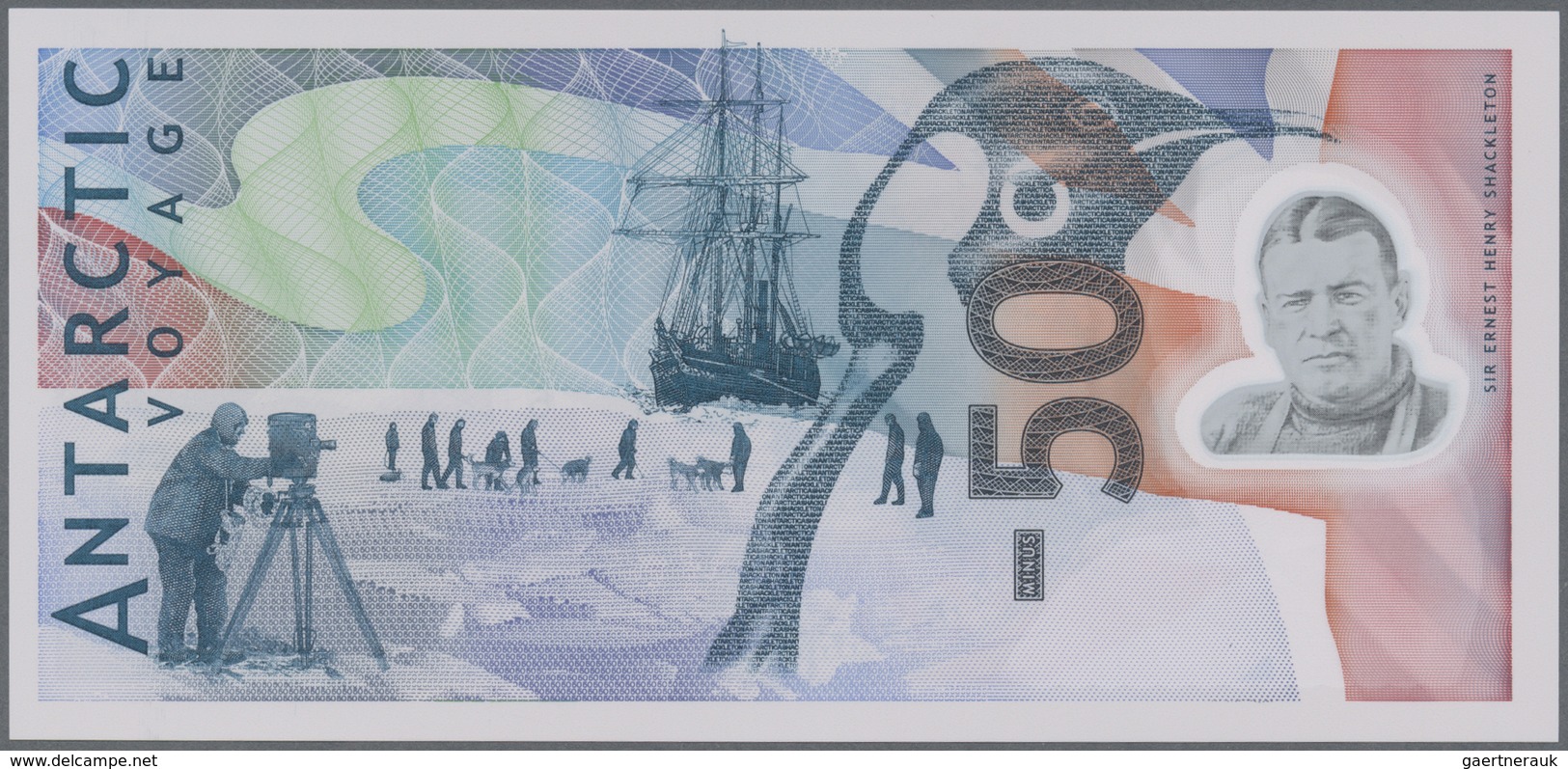 Testbanknoten: Great Britain: POLYMER Test Note "Antarctic Voyage" With Portrait Of "Sir Ernest Shak - Fictifs & Spécimens