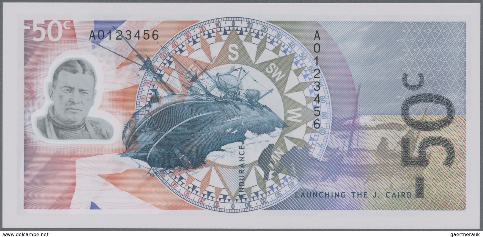 Testbanknoten: Great Britain: POLYMER Test Note "Antarctic Voyage" With Portrait Of "Sir Ernest Shak - Fictifs & Spécimens