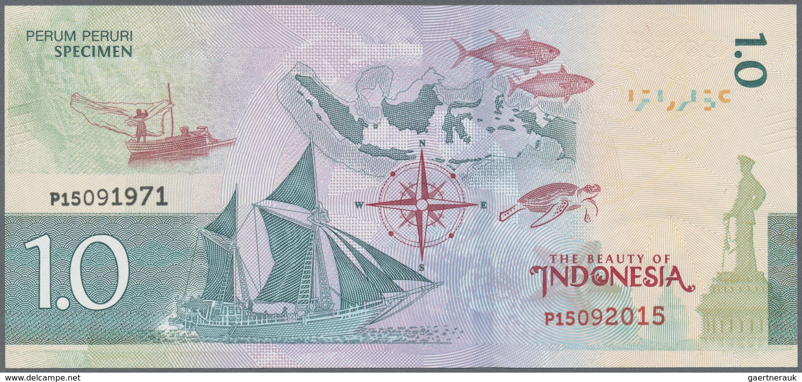 Testbanknoten: Indonesia: Beautiful Test Note PERUM PERURI State Printing Works Of Indonesia With Si - Specimen