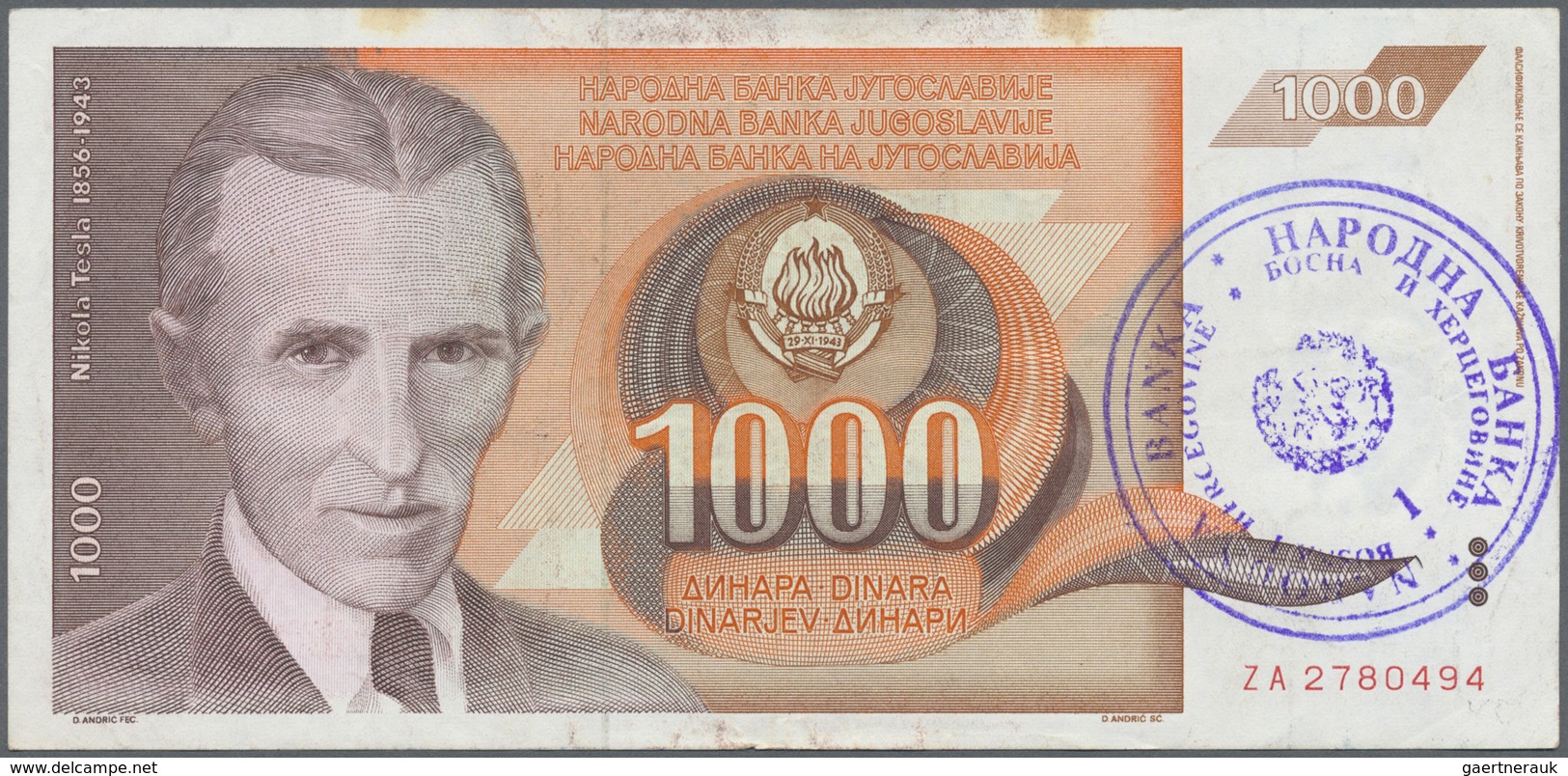 Bosnia & Herzegovina / Bosnien & Herzegovina: 1992 (ca.), Lot With 761 Banknotes, Some In Quantity, - Bosnia And Herzegovina