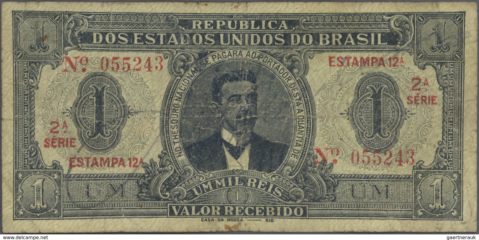 Brazil / Brasilien: large lot of about 750 banknotes containing for example 3x 500 Reis P. 1d, 20 Re