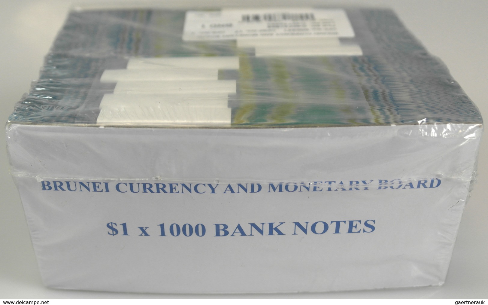 Brunei: Original Brick With 1000 Banknotes Of The 1 Ringgit 2008, P.22c Packed In 10 Bundles Of 100 - Brunei