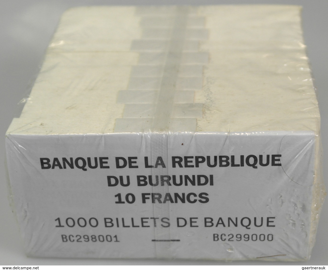 Burundi: Complete Original Brick Of 1000 Banknotes 10 Francs 1997 P. 33d In Condition: UNC. (1000 Pc - Burundi