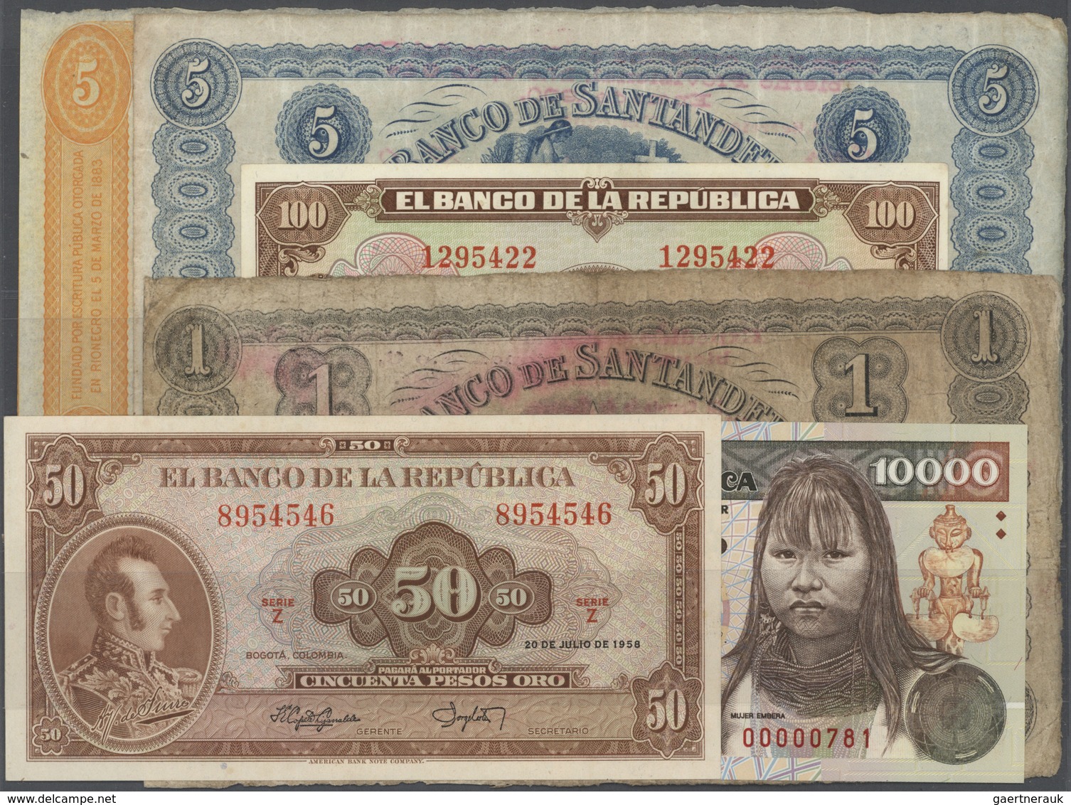 Colombia / Kolumbien: Large Dealers Lot Of About 850 Notes Containing The Following Pick Numbers In - Colombia