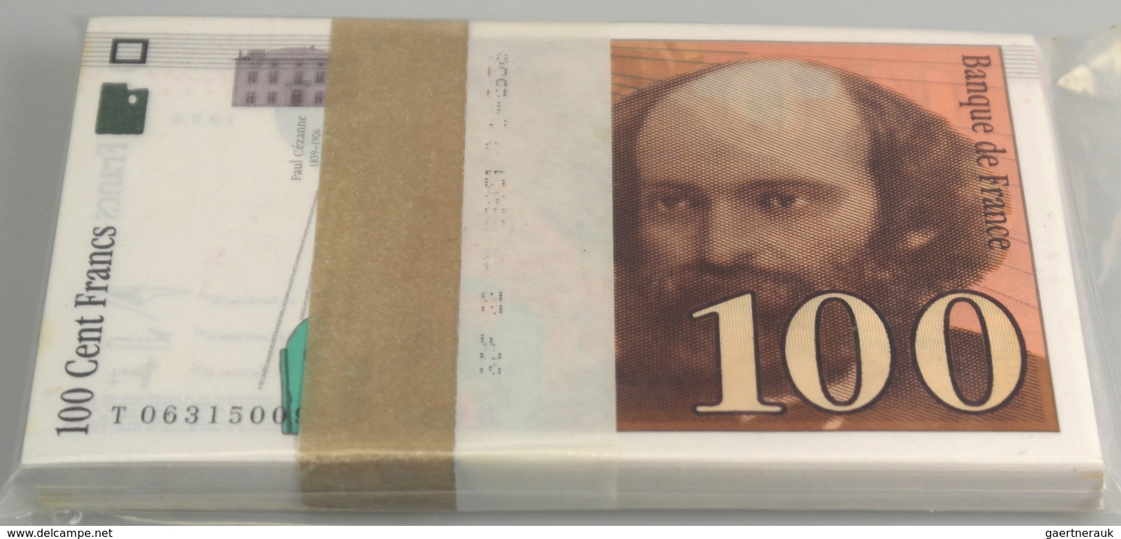 France / Frankreich: Bundle With 100 Pcs. 100 Francs 1998, P.158 With Original Bank Wrap In UNC Cond - Autres & Non Classés