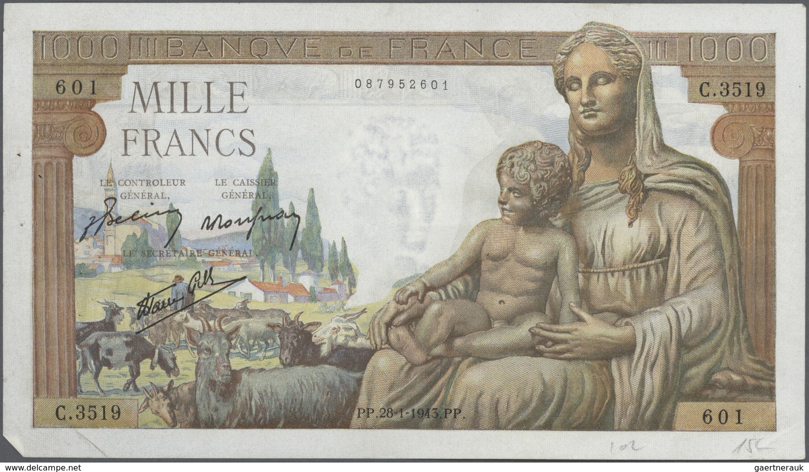 France / Frankreich: very big lot of about 2000 banknotes containing 12x 100 Francs P. 71, 31x 100 F