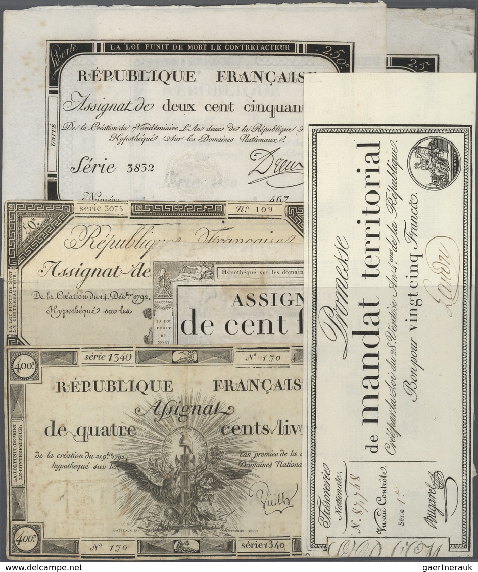 France / Frankreich: Very Interesting And Rare Set With 23 French Assignates Comprising For Example - Other & Unclassified