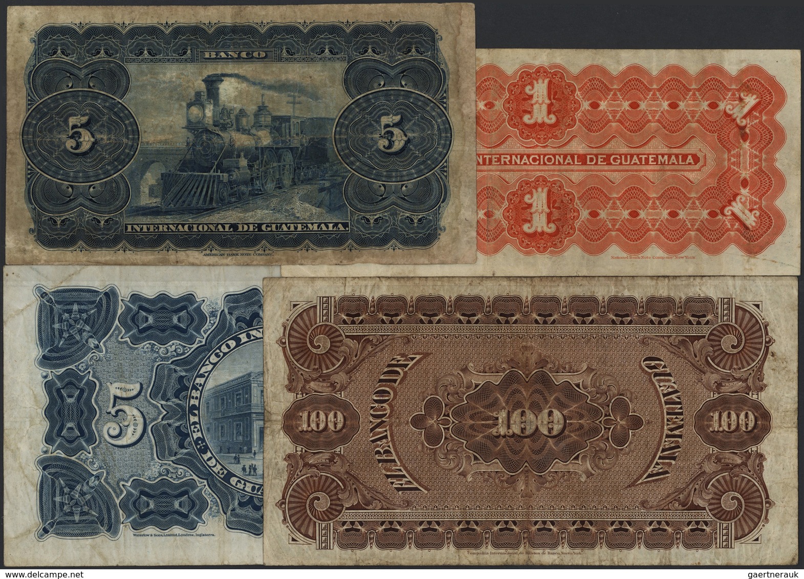 Guatemala: Set With 4 Banknotes From Regional Banks Of Guatemala With Issues Of The BANCO INTERNACIO - Guatemala