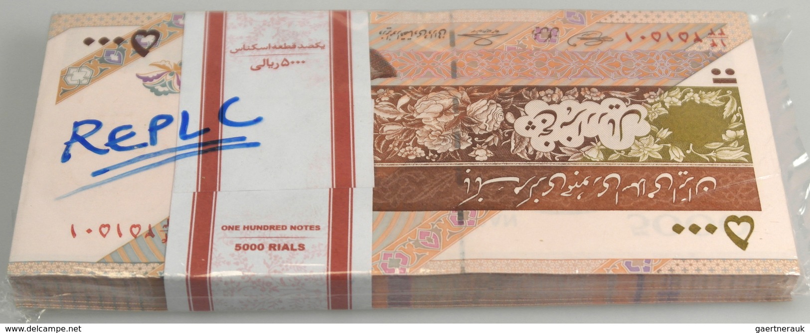 Iran: Original Bundle Of 100 Banknotes 100 Rials REPLACMENT Notes Bundle ND(2009) P. 150, Consecutiv - Iran