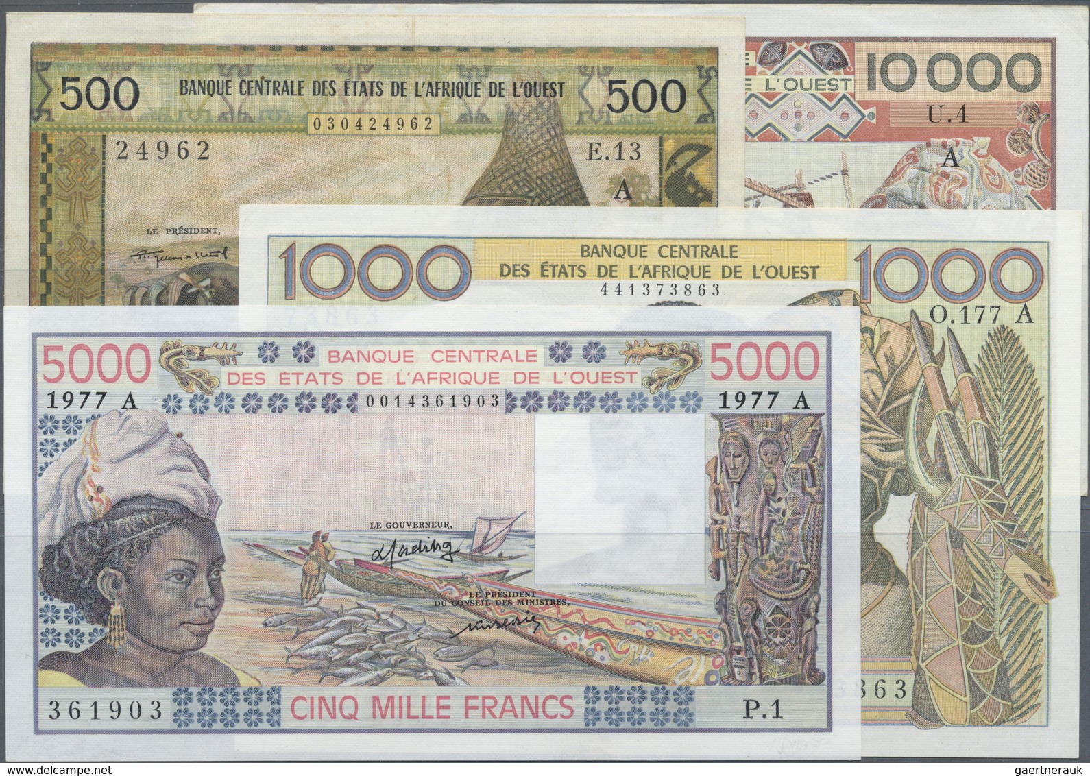 Ivory Coast / Elfenbeinküste: Large Lot About 540 Banknotes Only IVORY COAST Letter "A" West African - Costa D'Avorio