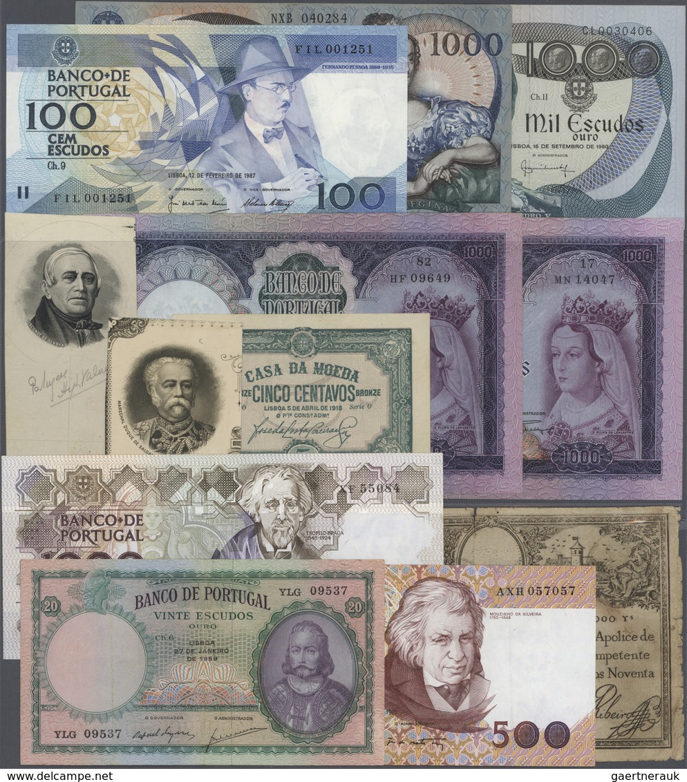 Portugal: Large Lot Of About 310 Banknotes Containing The Following Pick Numbers In Different Quanti - Portugal