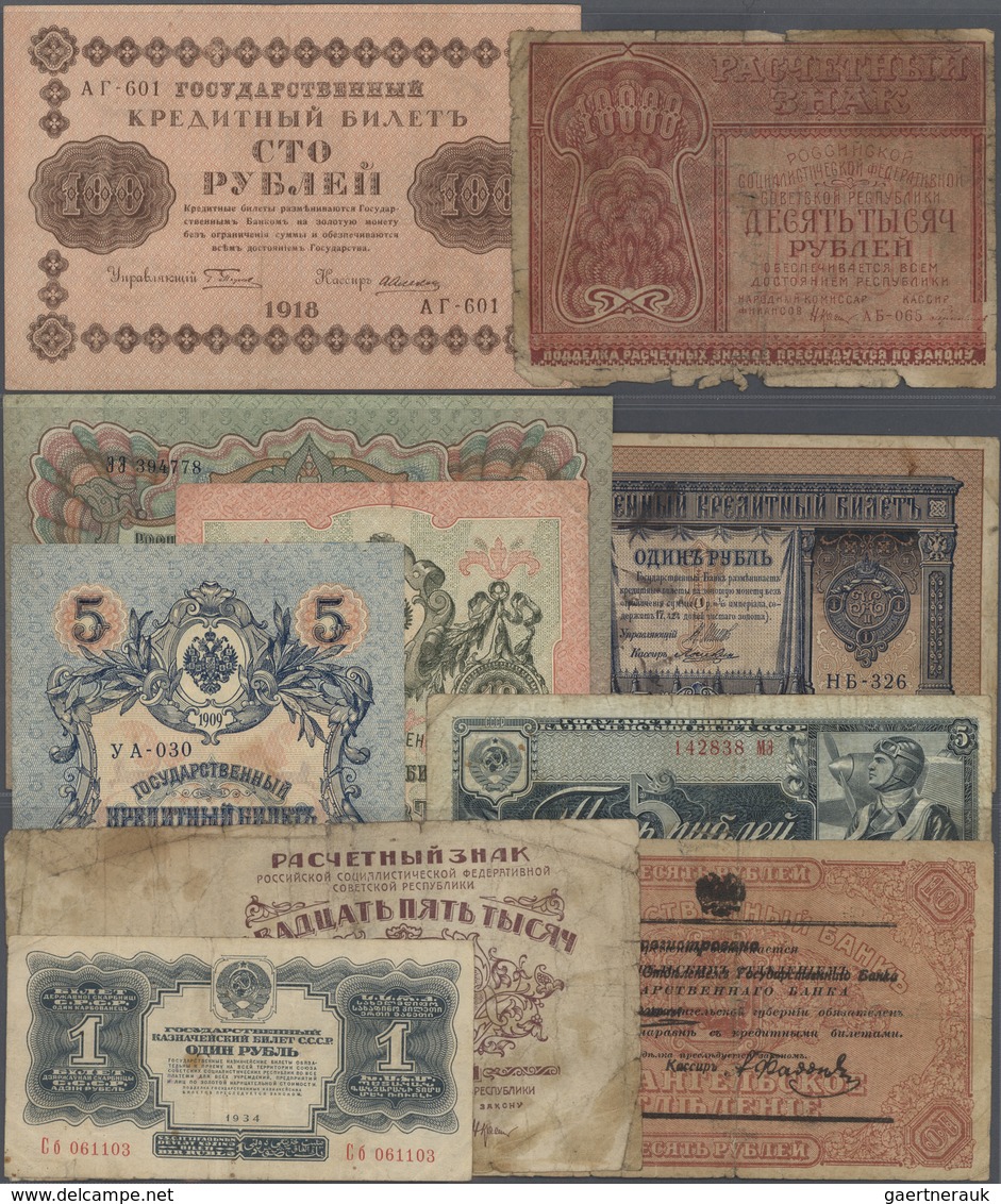 Russia / Russland: Small Lot With 21 Banknotes Russia With Some Regional Issues Comprising For Examp - Russia