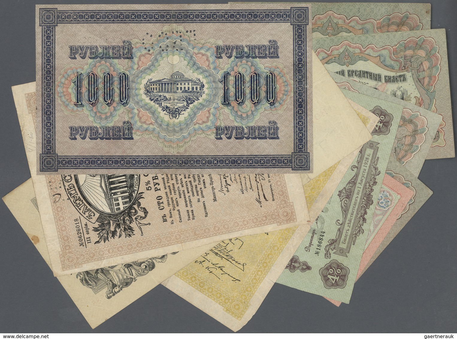 Russia Regional Issues  - North Russia: Set Of 26 Banknotes All With Provisional Perforations For Re - Russie