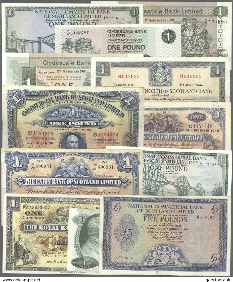 Scotland / Schottland: Huge Collection With 175 Banknotes Comprising For Example 5 Pounds Bank Of Sc - Autres & Non Classés