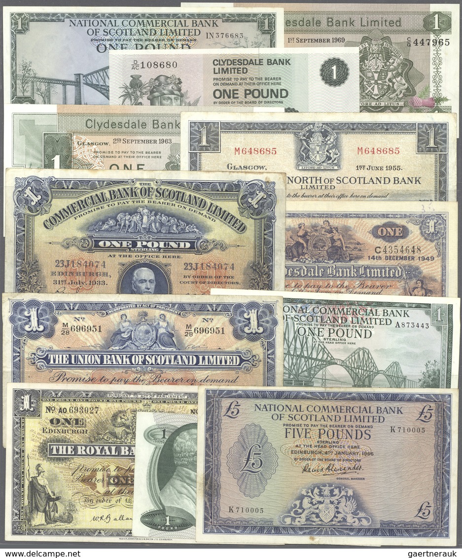 Scotland / Schottland: Huge Collection With 175 Banknotes Comprising For Example 5 Pounds Bank Of Sc - Other & Unclassified