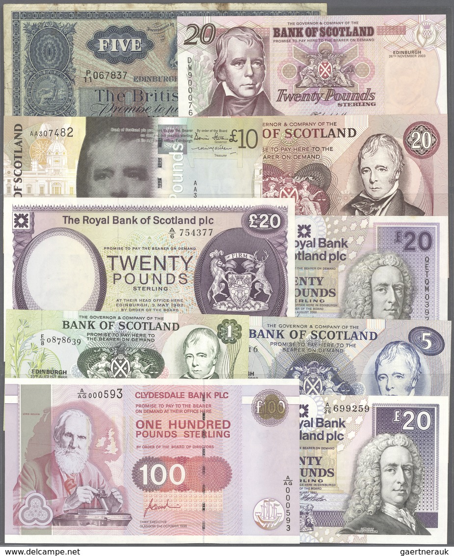 Scotland / Schottland: Huge Collection With 175 Banknotes Comprising For Example 5 Pounds Bank Of Sc - Altri & Non Classificati